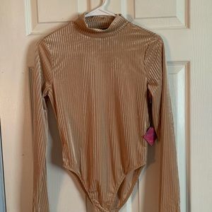 Nude or tan body suit velvet